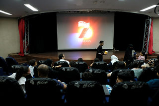 People  are seen inside the first Saudi Arabia cinema in Jeddah