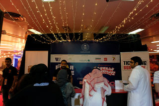 Staff sell tickets at the first Saudi cinema in Jeddah