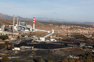 A general view shows the second coal-fired power plant in the city of Jerada