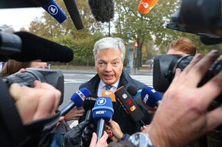 Belgium's Foreign Minister Didier Reynders arrives at a meeting on the CETA at the Lambermont Residence in Brussels