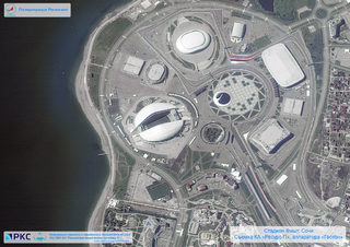 A picture taken from the International Space Station shows the Fisht Stadium in Sochi