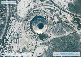 A picture taken from the International Space Station shows the Samara Arena in Samara