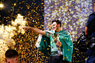 Mosaad 'MSDossary' Aldossary of Saudia Arabia celebrates after defeating Stefano 'Pinna' Pinna of Belgium in the Final of the FIFA eWorld Cup 2018 at The O2 Arena in London