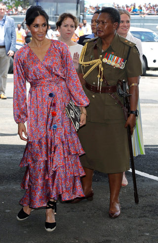 Meghan, Duchess of Sussex, visits a market in Suva