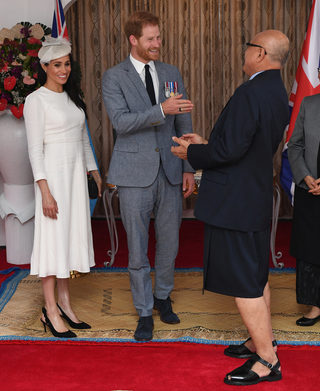 Britain's Prince Harry and Meghan, Duchess of Sussex visit Fiji's President Jioji Konrote, in Suva
