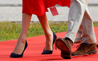 Britain's Prince Harry and Meghan, Duchess of Sussex, in Tonga