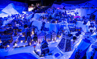 Miniature houses made of gingerbread are displayed at the traditional gingerbread town exhibition in Bergen