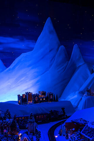 Miniature houses made of gingerbread are displayed at the traditional gingerbread town exhibition in Bergen