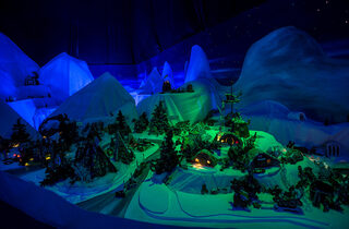 Miniature houses made of gingerbread are displayed at the traditional gingerbread town exhibition in Bergen