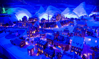 Miniature houses made of gingerbread are displayed at the traditional gingerbread town exhibition in Bergen