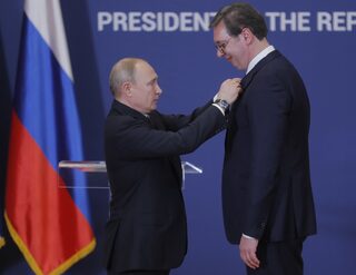 Russia's President Vladimir Putin visits Serbia