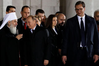 Russia's President Vladimir Putin visits Serbia