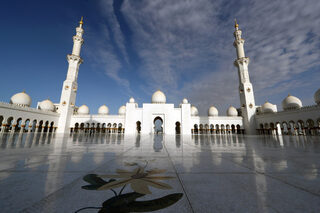 View shows Sheikh Zayed Grand Mosque before a visit by Pope Francis in Abu Dhabi