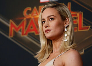Cast member Brie Larson poses at the premiere for the movie "Captain Marvel" in Los Angeles