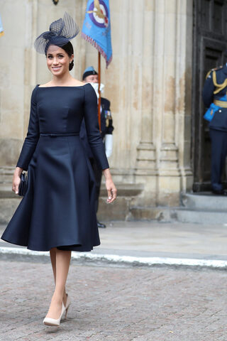FILE PHOTO: Britain's Meghan, the Duchess of Sussex leaves Westminster Abbey after a service to mark the centenary of the Royal Air Force in central London