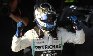 Mercedes' Valtteri Bottas reacts after winning the Formula One F1 Australian Grand Prix at the Albert Park Grand Prix Circuit in Melbourne