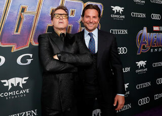 Cast members Robert Downing Jr., and Bradley Cooper pose at the world premiere of the film "The Avengers: Endgame" in Los Angeles