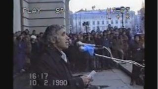 Видео: Желю <span class="highlight">Желев</span> на митинг на СДС от 1990 година