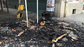 Изгоряла бивша полицейска кабина в София
