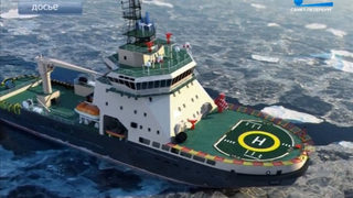 В Русия пуснаха <span class="highlight">ледоразбивач</span>, който се движи настрани
