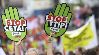 В 7 германски града преминаха протести срещу търговското споразумение със САЩ