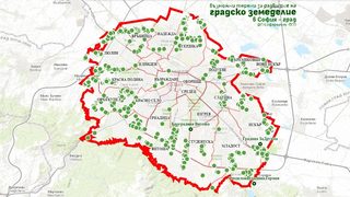 Карта показва потенциални терени за <span class="highlight">градско</span> <span class="highlight">земеделие</span> в София