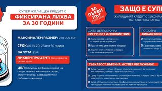 За първи път в България се предлага жилищен кредит с 30 години фиксирана <span class="highlight">лихва</span>