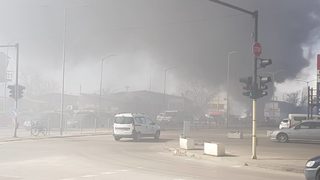 Снимка на деня: Пожар на Сточна гара във Варна