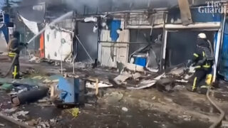 Руският ракетeн удар по пазара в украинския град Константиновка (видео)