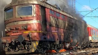 Ремонтиран <span class="highlight">локомотив</span> се запали при тест на спирачките