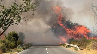 Задимяване заради пожар затвори участък от магистрала "<span class="highlight">Марица</span>"