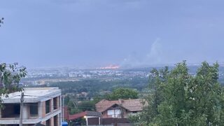 Пожар гори между "Казичене" и кв. "Димитър Миленков" в София