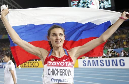 Рускинята Ана Чичерова спечели златния медал в скока на височина с 203 см<br />