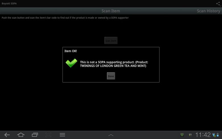 Приложение за Android позволява да бойкотирате поддръжниците на скандалния закон SOPA