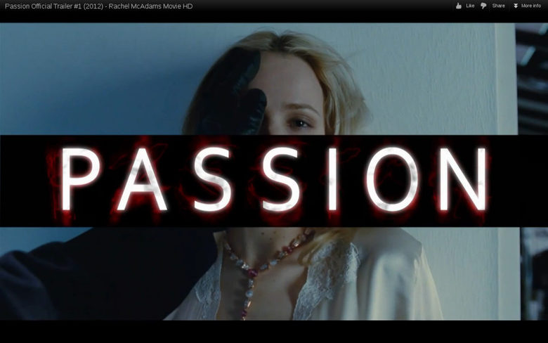 Кадър от трейлъра на Passion на Брайън де Палма в YouTube