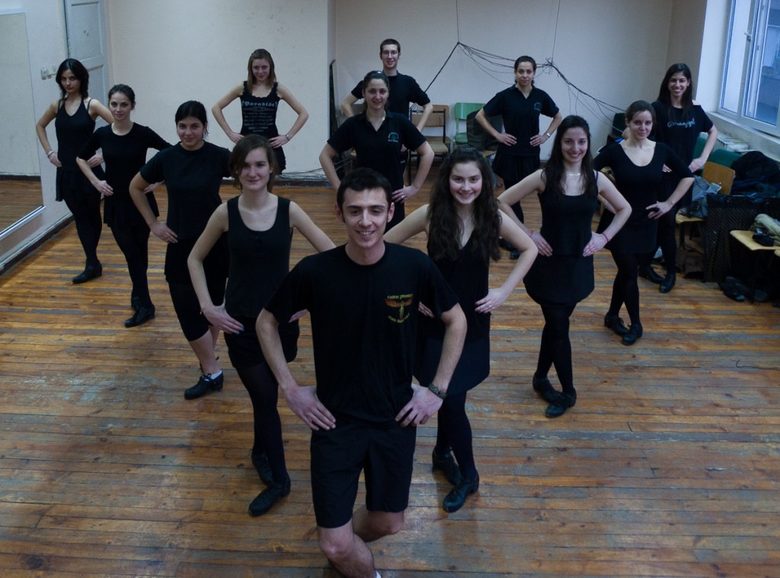 Момент от треноровката по ирландски танция със Станимир Янков от "Celtic phoenix"