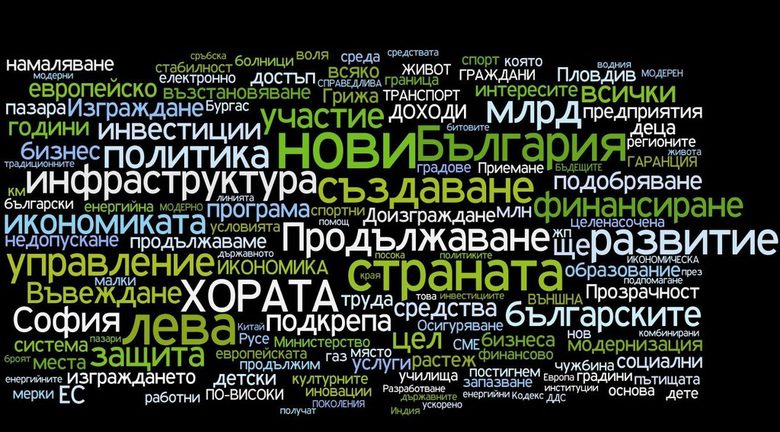 Най-често използваните думи в предизборната програма на ГЕРБ