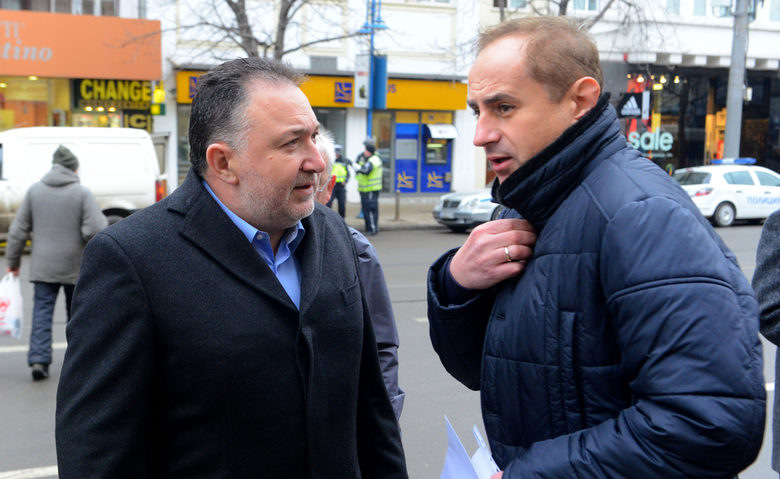 Петър Паунов и Емил Кабаиванов на протеста