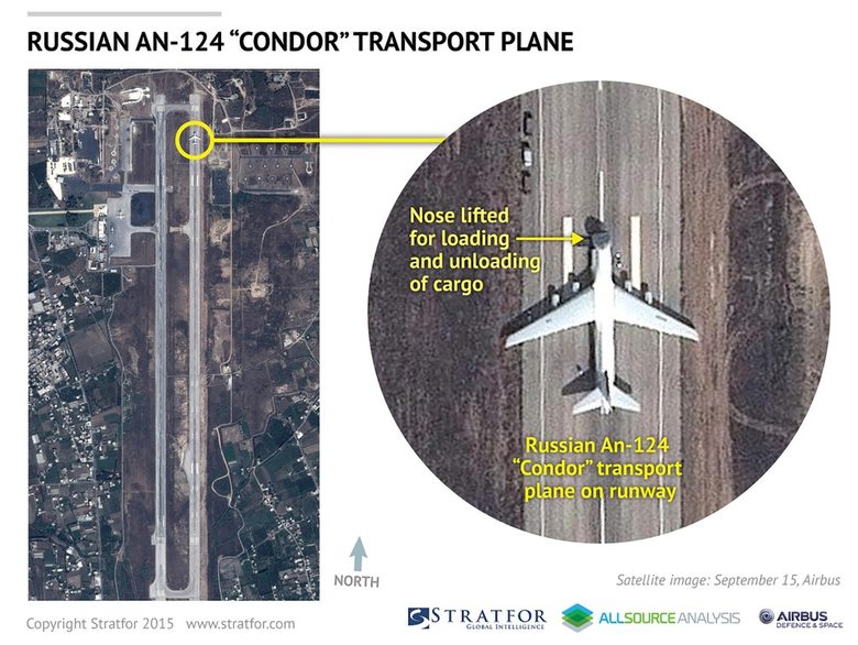 Руски товарен самолет АН-124 "Кондор" на летището в Латакиа.
