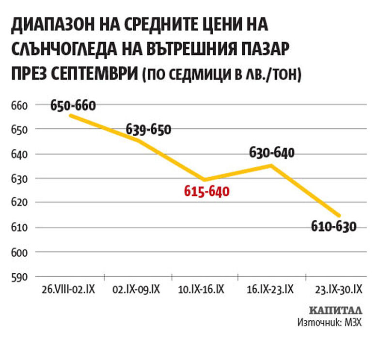 Слънчогледът: поевтиняване без ясен корен
