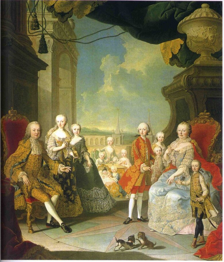 Портрет на семейството, дело на художника Мартин ван Майтенс от 1754 г.