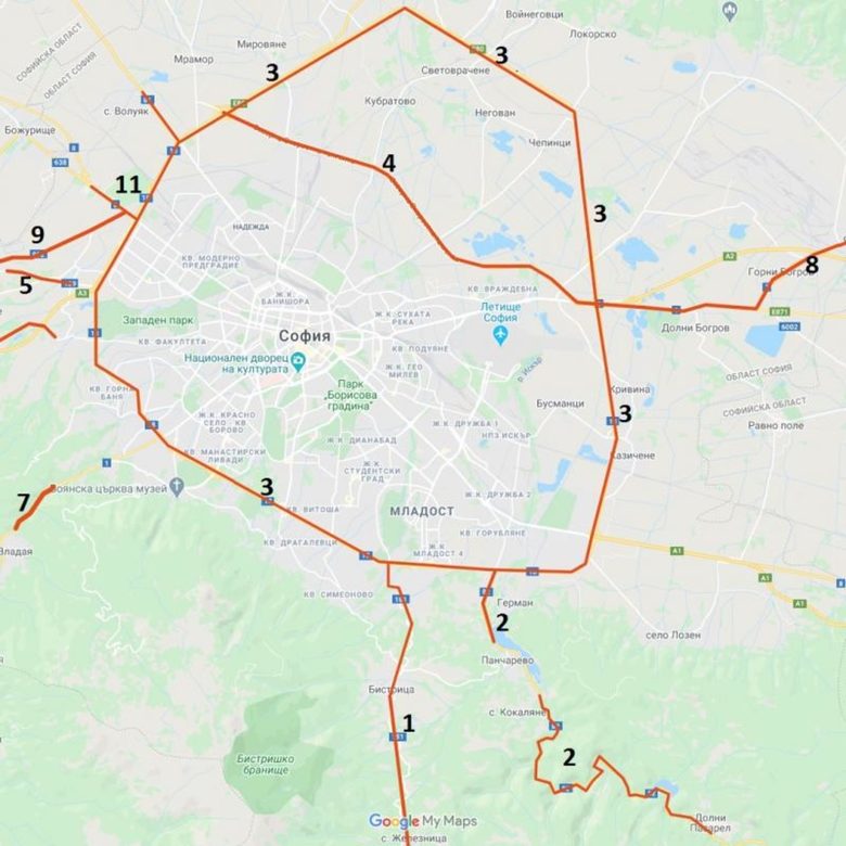 Карта на пътищата, за които не трябва да има винетки според Фандъкова Карта на пътищата, за които не трябва да има винетки според Фандъкова