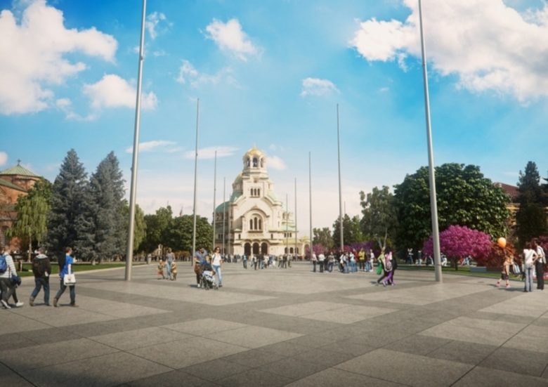 Спечелилият конкурс проект предвиждаше пешеходна зона от ул. "Раковски" до катедралния храм, визуализация.