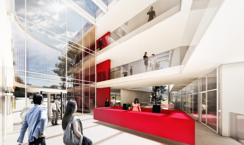  Атриумното пространство в центъра за образование 