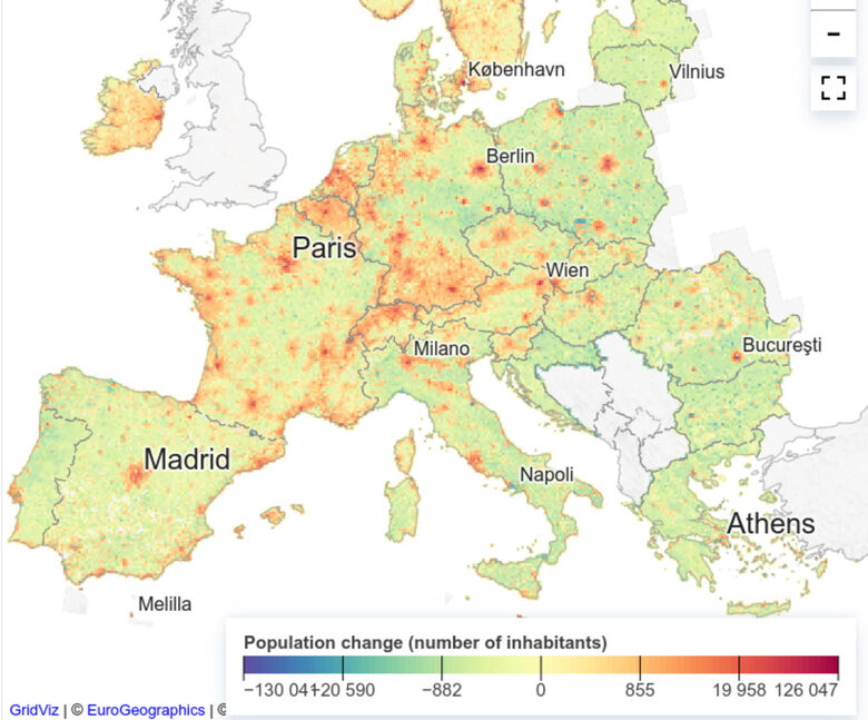  Промяна на популацията (2011-2021 г.) 
