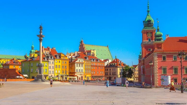 Изглед от Стария град в центъра на Варшава.