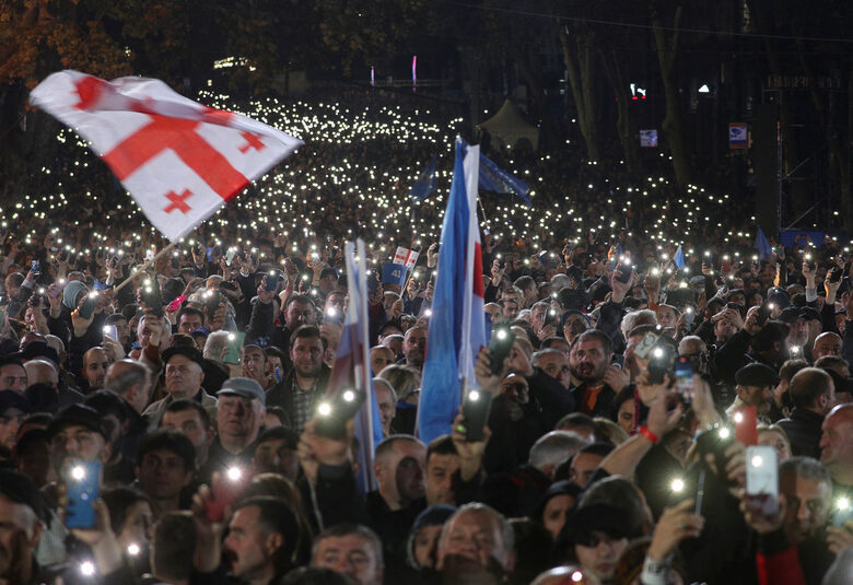 Заключителният митинг на "Грузинска мечта".