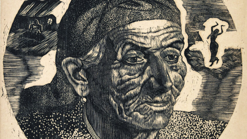 автор: Преслав Кършовски, Рувейде, 1937, гравюра на дърво, диаметър 32,5 см
