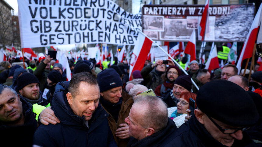Масовите протести на полските фермери във Варшава.