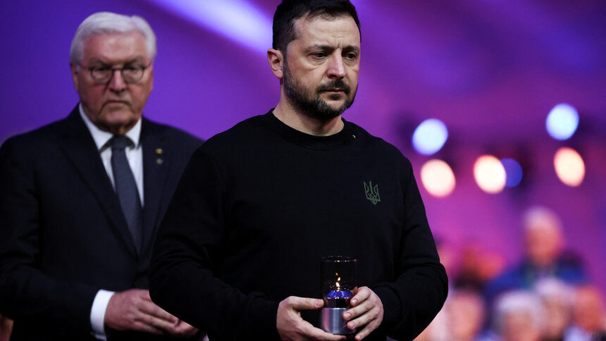 Украинският президент Володимир Зеленски, който има еврейски произход и германският държавен глава Франк-Валтер Шайнмайер